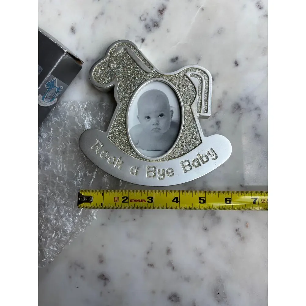NWT Royal Limited Silver Rock a Bye Baby Rocking Horse Photo Frame w/ Box
